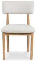 Sawdyn - White / Light Brown - Dining Upholstered Side Chair (Set of 2)