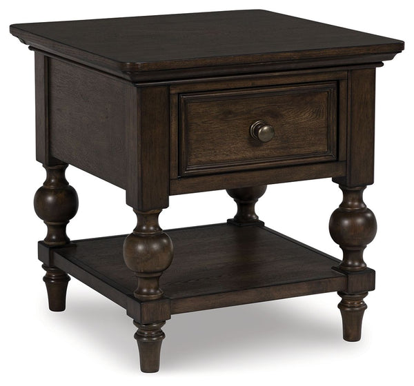 Veramond - Dark Brown - Square End Table