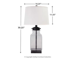 Sharolyn - Transparent / Silver Finish - Glass Table Lamp