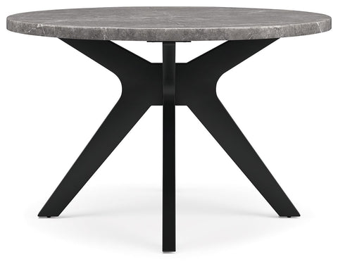 Glinari - Taupe / Black - Round Dining Room Table