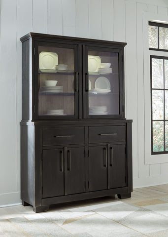 Galliden - Black / Brown - Dining Buffet And Hutch