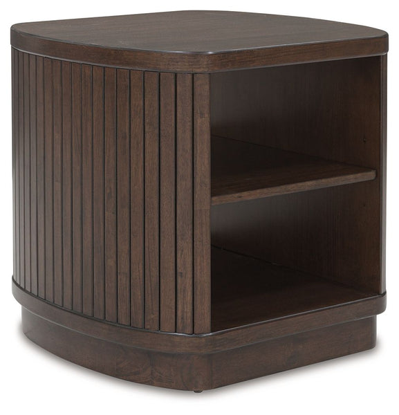 Korestone - Dark Brown - Square End Table