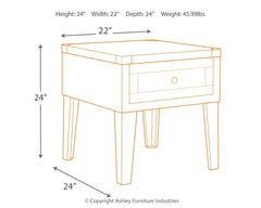 Chazney - Rustic Brown - Rectangular End Table