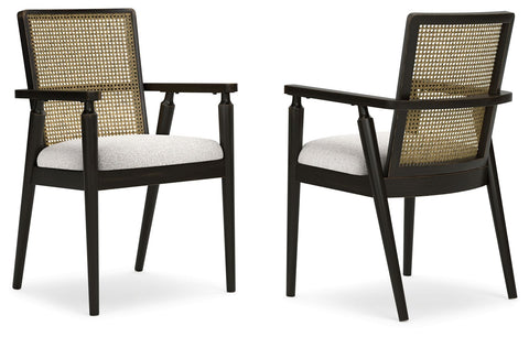 Galliden - Black - Dining Upholstered Arm Chair (Set of 2)