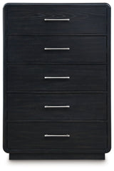 Rowanbeck - Black - Five Drawer Chest