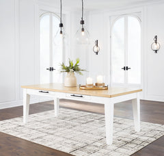 Ashbryn - White / Natural - Rectangular Dining Room Table