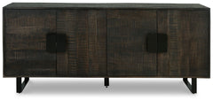 Kevmart - Grayish Brown / Black - Accent Cabinet