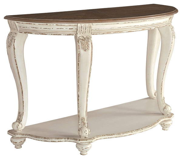 Realyn - White / Brown - Sofa Table