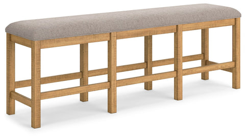 Havonplane - Brown - Xl Counter Height Upholstered Dining Bench