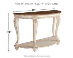 Realyn - White / Brown - Sofa Table