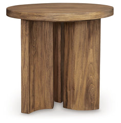 Austanny - Warm Brown - Round End Table