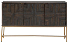 Elinmore - Brown / Gold Finish - Accent Cabinet