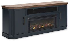 Landocken - Two-tone - 83" TV Stand With Electric Fireplace