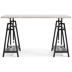 Bayflynn - White / Black - Adjustable Height Desk