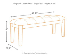 Ralene - Medium Brown - Large Uph Dining Room Bench