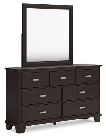 Covetown - Dark Brown - Dresser And Mirror