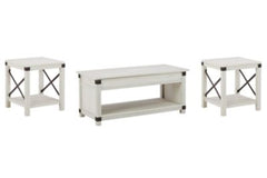 Bayflynn - Whitewash - 3 Pc. - Coffee Table, 2 End Tables