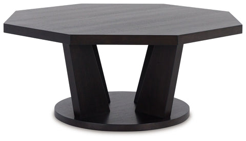 Chasinfield - Dark Brown - Octagon Coffee Table