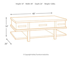 Stanah - Brown / Beige - Lift Top Cocktail Table