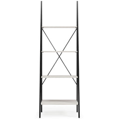 Bayflynn - White / Black - Bookcase - 4 Open Shelves