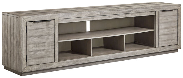 Naydell - Gray - Xl TV Stand W/Fireplace Option