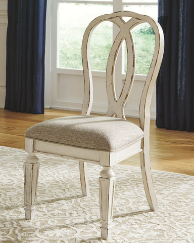 Realyn - Chipped White - Dining Uph Side Chair (Set of 2) - Ribbonback